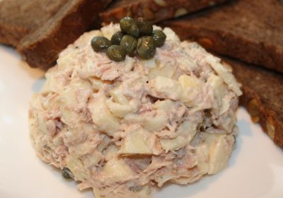 Tonijnsalade met appels en kappertjes; recept; recepten; lunch; tonijn; appel; kappertjes; salade
